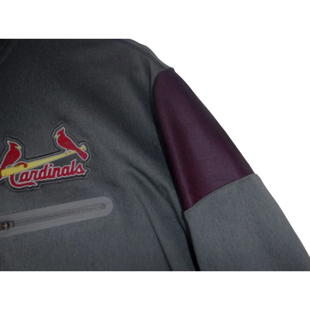 Nike BSBL Genuine Merchandise Men's XL St Louis‎ Cardinals 1/4 Zip Pullover Gray